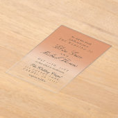 Elegant Script Terracotta Gradient Wedding アクリル招待状 (レイダウン)