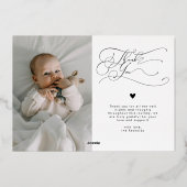 Elegant Script Thank You Baby Announcement 箔招待状 (裏面)