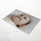 Elegant Script Thank You Baby Announcement 箔招待状 (回転した状態)