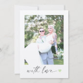 Elegant Script Thank You Card with Photo サンキューカード (裏面)