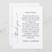 Elegant Script Thank You Card with Photo サンキューカード (正面/裏面)