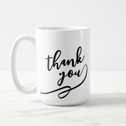 Elegant Script Thank You Gift Mug コーヒーマグカップ (左)