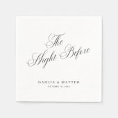 Elegant Script The Night Before Rehearsal Dinner スタンダードカクテルナプキン (正面)