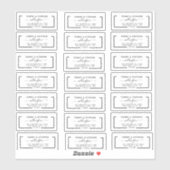  Elegant Script transparent Return address Label シール (シート)