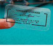  Elegant Script transparent Return address Label シール