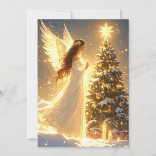 Elegant Script Tree Non Photo Christian Angel  シーズンカード (正面)