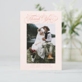 Elegant Script Typography Dots Wedding Peach サンキューカード (スタンド正面)