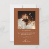 Elegant Script Typography Dots Wedding Terracotta サンキューカード (裏面)