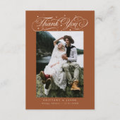 Elegant Script Typography Dots Wedding Terracotta サンキューカード (正面)