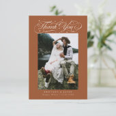 Elegant Script Typography Dots Wedding Terracotta サンキューカード (スタンド正面)