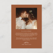 Elegant Script Typography Dots Wedding Terracotta サンキューカード (裏面)