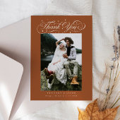 Elegant Script Typography Dots Wedding Terracotta サンキューカード