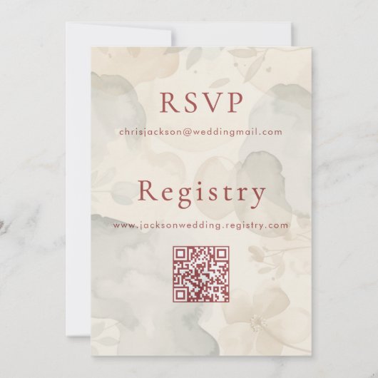 Elegant Script Typography Modern Cream Wedding 招待状 (裏面)