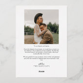 Elegant Script Typography Thank You Photo Wedding  箔招待状 (裏面)
