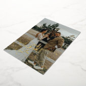 Elegant Script Typography Thank You Photo Wedding  箔招待状 (回転した状態)