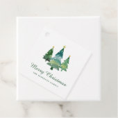 Elegant Script Watercolor Christmas Trees フェイバータグ (インサイチュ)