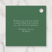 Elegant Script Watercolor Christmas Trees フェイバータグ (裏面)