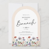 Elegant Script Watercolor Wildflower Bridal Brunch 招待状 (正面)