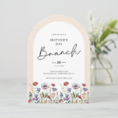 Elegant Script Watercolor Wildflower Bridal Brunch 招待状 (スタンド正面)