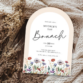 Elegant Script Watercolor Wildflower Bridal Brunch 招待状