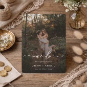 Elegant Script We Do Rustic Boho Photo Wedding セーブザデート
