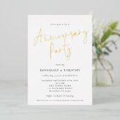 Elegant Script Wedding Anniversary Party  箔シーズンカード (立ち正面)