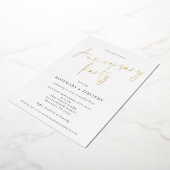 Elegant Script Wedding Anniversary Party  箔シーズンカード (回転した状態)