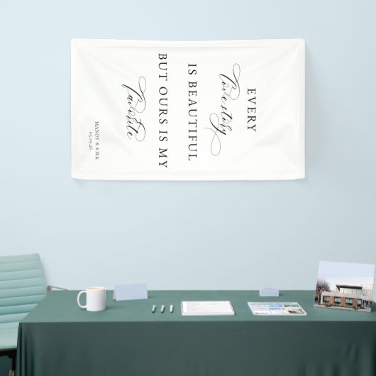 Elegant Script Wedding Backdrop Banner – love  横断幕 (トレードショー)