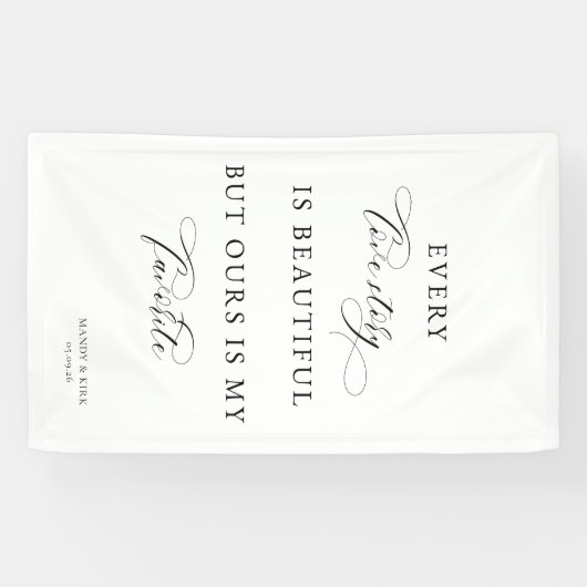 Elegant Script Wedding Backdrop Banner – love  横断幕 (横)