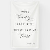 Elegant Script Wedding Backdrop Banner – love  横断幕 (縦)