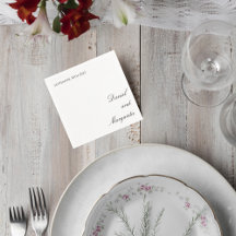 Elegant Script Wedding Cocktail Napkin