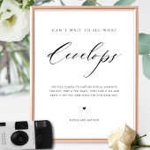 Elegant Script Wedding Disposable Camera Sign ポスター