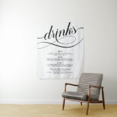 Elegant Script Wedding Drinks Bar Menu Poster タペストリー (インサイチュ)