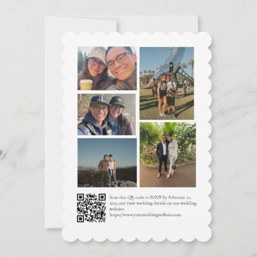 Elegant Script Wedding Invitation with 5 Photos 招待状 (裏面)