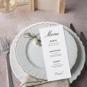 Elegant Script Wedding Menu Card メニュー