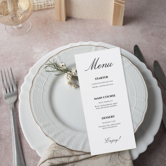 Elegant Script Wedding Menu Card メニュー