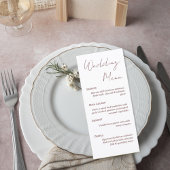 Elegant Script Wedding Menu Card メニュー