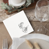 Elegant Script Wedding Monogram Cocktail Napkin スタンダードカクテルナプキン