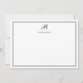 Elegant Script Wedding Monogram Stationery Cards 招待状 (正面)