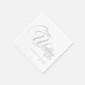 Elegant Script Wedding Napkins with Names スタンダードカクテルナプキン (角)