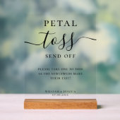 Elegant Script Wedding Petal Toss アクリルサイン (ニュートラル)