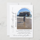 Elegant Script Wedding QR Code Invitation 招待状 (正面)