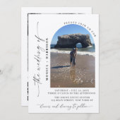 Elegant Script Wedding QR Code Invitation 招待状 (正面/裏面)