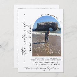 Elegant Script Wedding QR Code Invitation 招待状