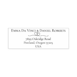 Elegant Script Wedding Return Address Stamp セルフインキングスタンプ