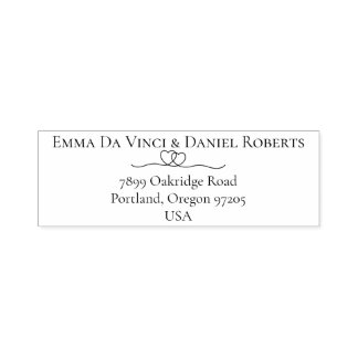 Elegant Script Wedding Return Address Stamp セルフインキングスタンプ