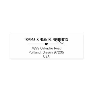 Elegant Script Wedding Return Address Stamp セルフインキングスタンプ