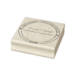 Elegant Script Wedding Return Address Stamp ラバースタンプ