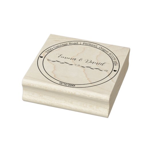 Elegant Script Wedding Return Address Stamp ラバースタンプ (スタンプ)