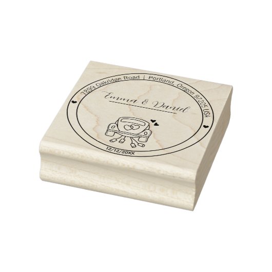 Elegant Script Wedding Return Address Stamp ラバースタンプ (スタンプ)